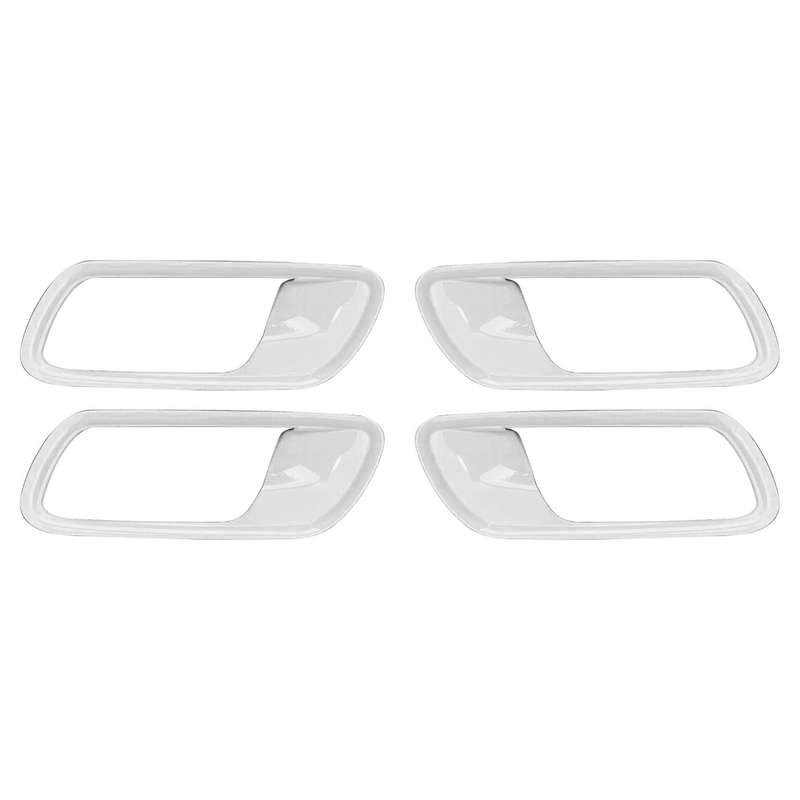 Car ABS White Interior Door Bowl Frame Handle Cover Trim for Fit Jazz 2020 2021