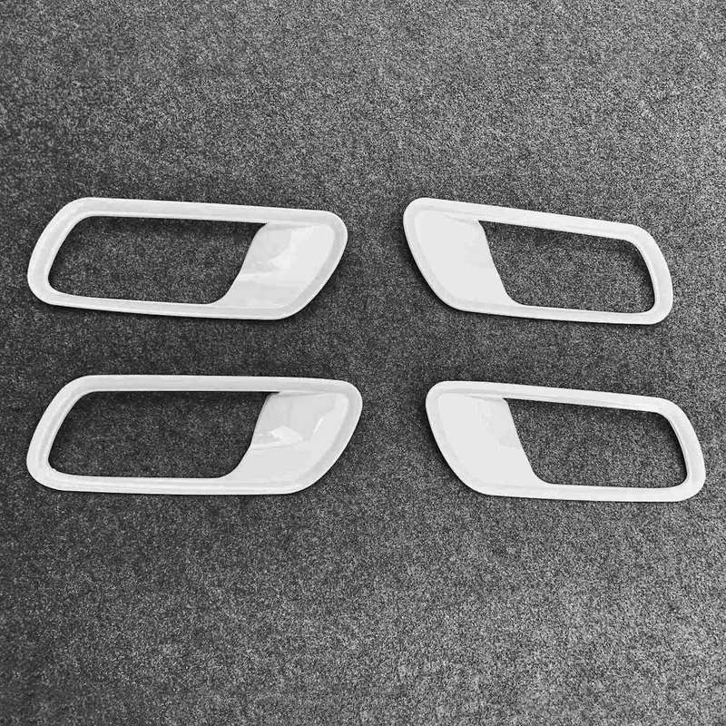 Car ABS White Interior Door Bowl Frame Handle Cover Trim for Fit Jazz 2020 2021