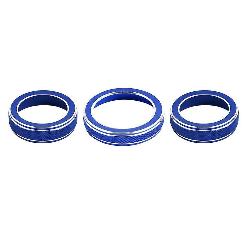 Car AC Knob Covers Volume Knob Cover Trim Auto Decoration Accessories for Grand / 2014-2021, Blue