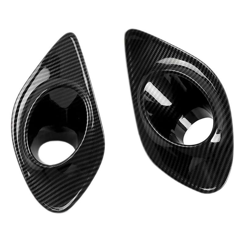 Car Accessories ABS Carbon Fiber Front Bumper Fog Light Lamp Frame Cover Trim for Charger 2015-2020