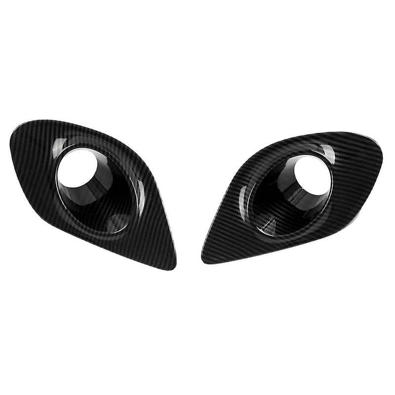 Car Accessories ABS Carbon Fiber Front Bumper Fog Light Lamp Frame Cover Trim for Charger 2015-2020