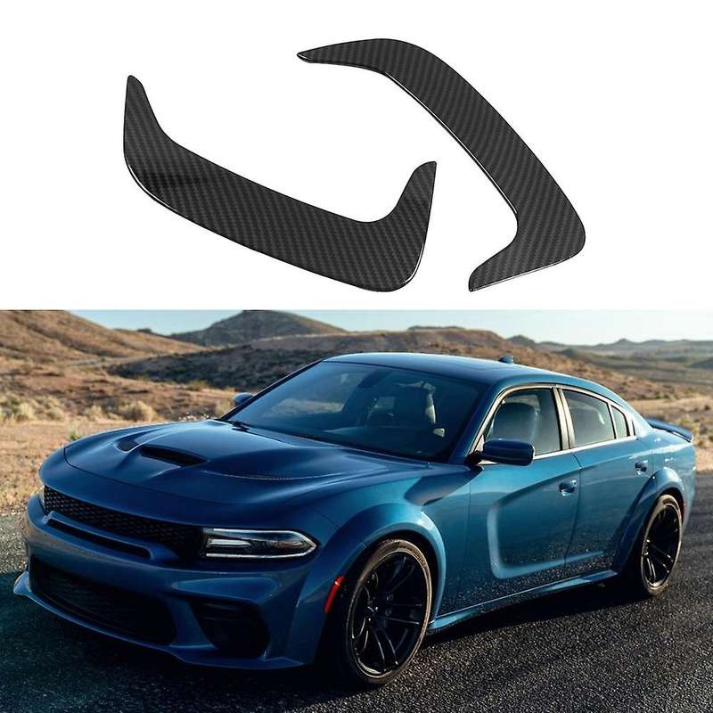 Car Accessories ABS Carbon Fiber Air Intake Grille Trim Rear Bumper Wind Knife for Charger 2015-2020