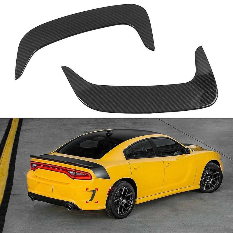 Car Accessories ABS Carbon Fiber Air Intake Grille Trim Rear Bumper Wind Knife for Charger 2015-2020