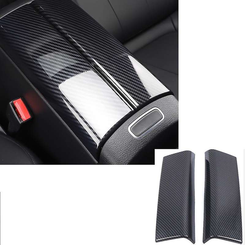 Car Accessories Armrest Console Cover Trim Carbon Fiber Grain Abs for - -Class X247 2019 2020