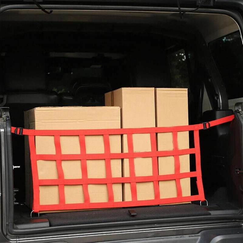 Car Accessories Car Rear Trunk Cargo Luggage Mesh Block Bezel Net for Wrangler JK JL 2007-2020 Red