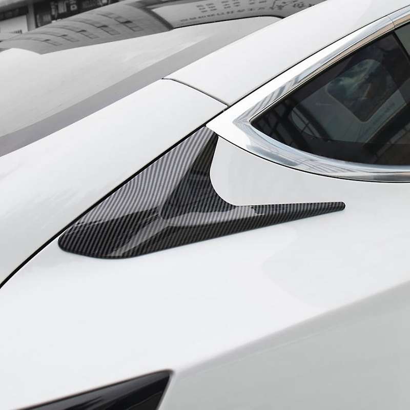 Car Accessories Carbon Fiber C Pillar Rear Window Quarter Cover Trim Garnish for Model 3 2017-2021