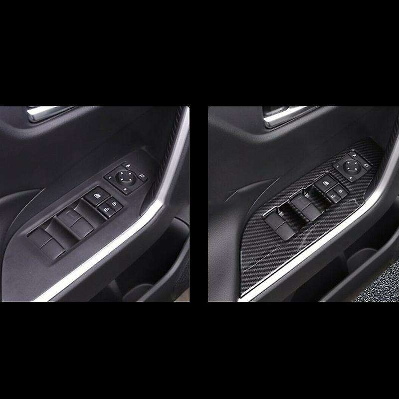 Car Accessories Carbon Fiber Style Window Switch Panel Frame Cover Trim Stickers for 2019 2020