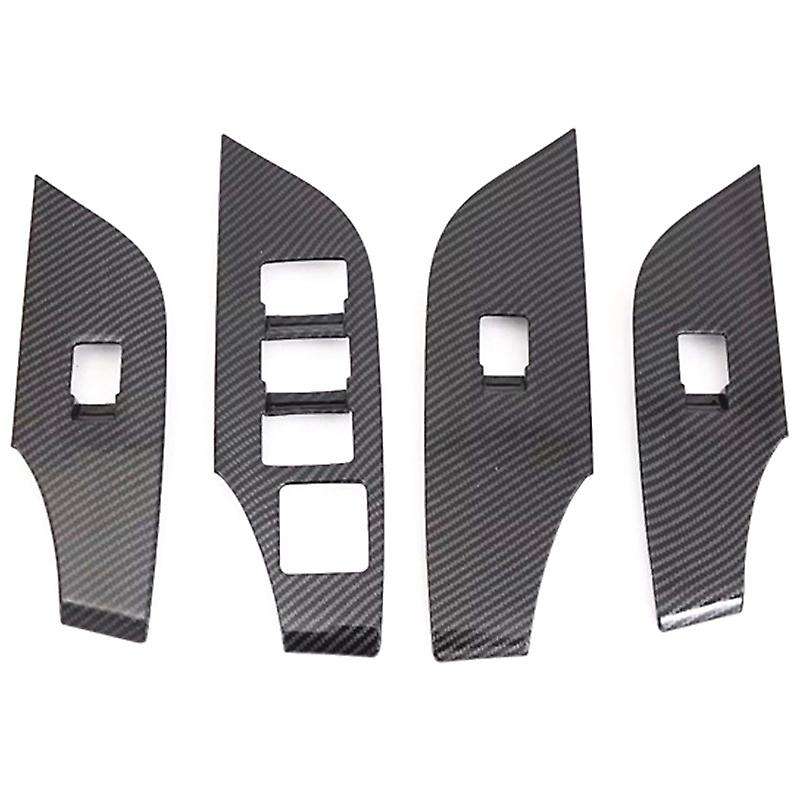 Car Accessories Carbon Fiber Style Window Switch Panel Frame Cover Trim Stickers for 2019 2020