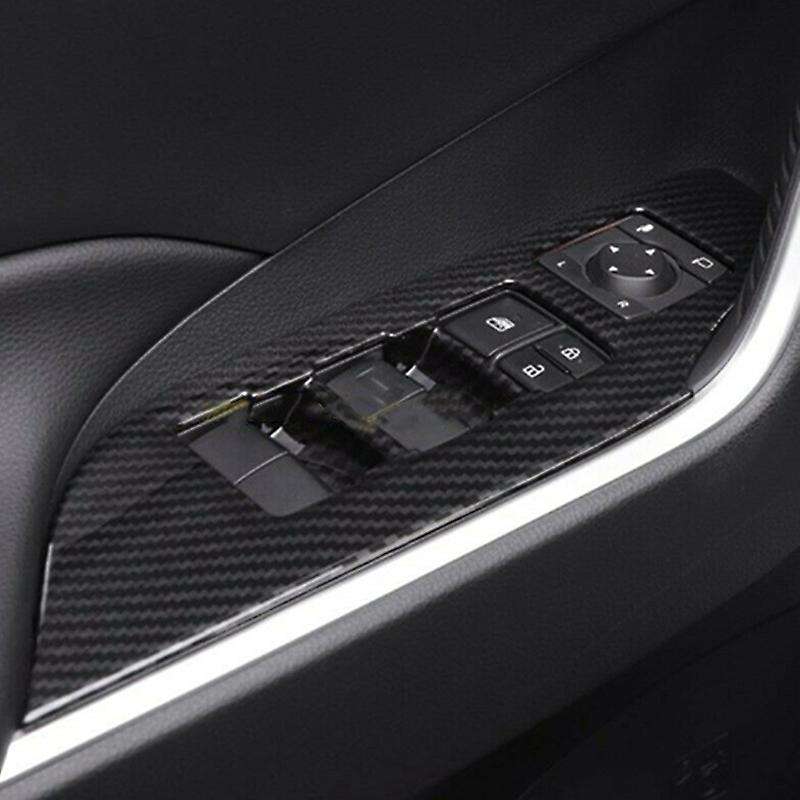 Car Accessories Carbon Fiber Style Window Switch Panel Frame Cover Trim Stickers for 2019 2020