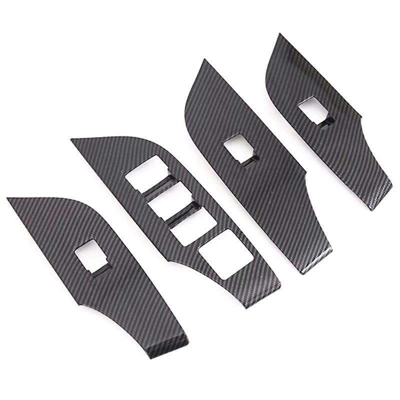 Car Accessories Carbon Fiber Style Window Switch Panel Frame Cover Trim Stickers for 2019 2020