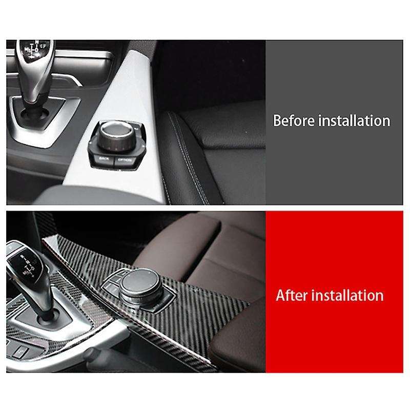 Car Accessories Carbon Fiber Interior Multimedia Panel Cover Trim for - 3 Series F30 320Li 2013-2019