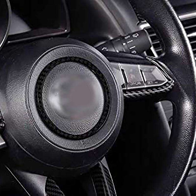 Car Accessories, Carbon Fiber Interior Steering Wheel Button Sequin Decorative Cover, for 3 6 -4 -5