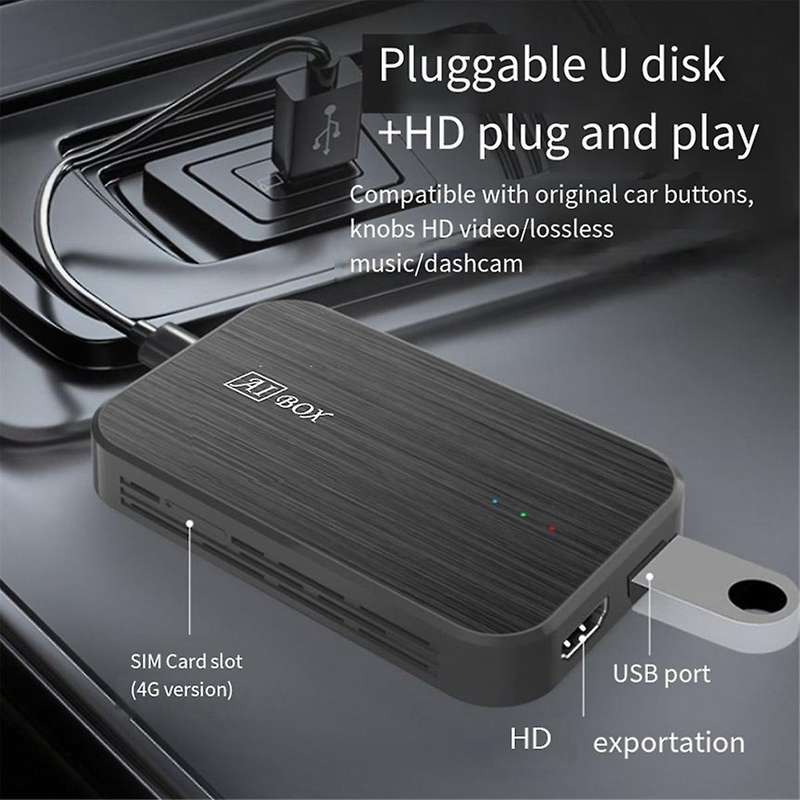 Car Adapter 4+64G Wireless Android Auto Carplay AI TV Smart Box Car Intelligent System CarPlay 4G RA