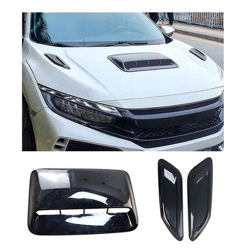 Car Air Flow Intake Hood Scoop Vent Bonnet Decor Cover Center Side Air Outlet Hood Auto Exterior Acc