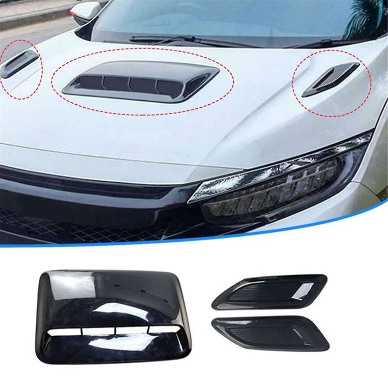 Car Air Flow Intake Hood Scoop Vent Bonnet Decor Cover Center Side Air Outlet Hood Auto Exterior Acc