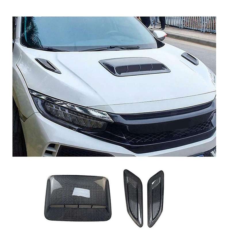 Car Air Flow Intake Hood Scoop Vent Bonnet Decor Cover Center Side Air Outlet Hood Auto Exterior Ac