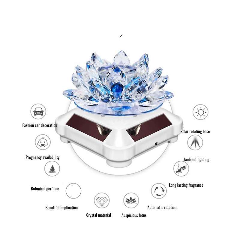 Car Air Fragrance Solar Charging Automatic Rotating Ornament Car Interior Accessories Rotating Cryst