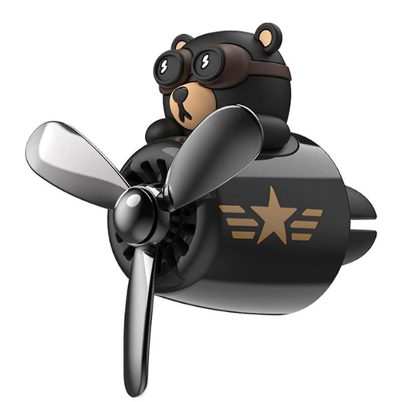 Car Air Freshener Hikii Cute Cartoon Bear Pilot Rotating Propeller Air Outlet Aromatherapy Car Inter