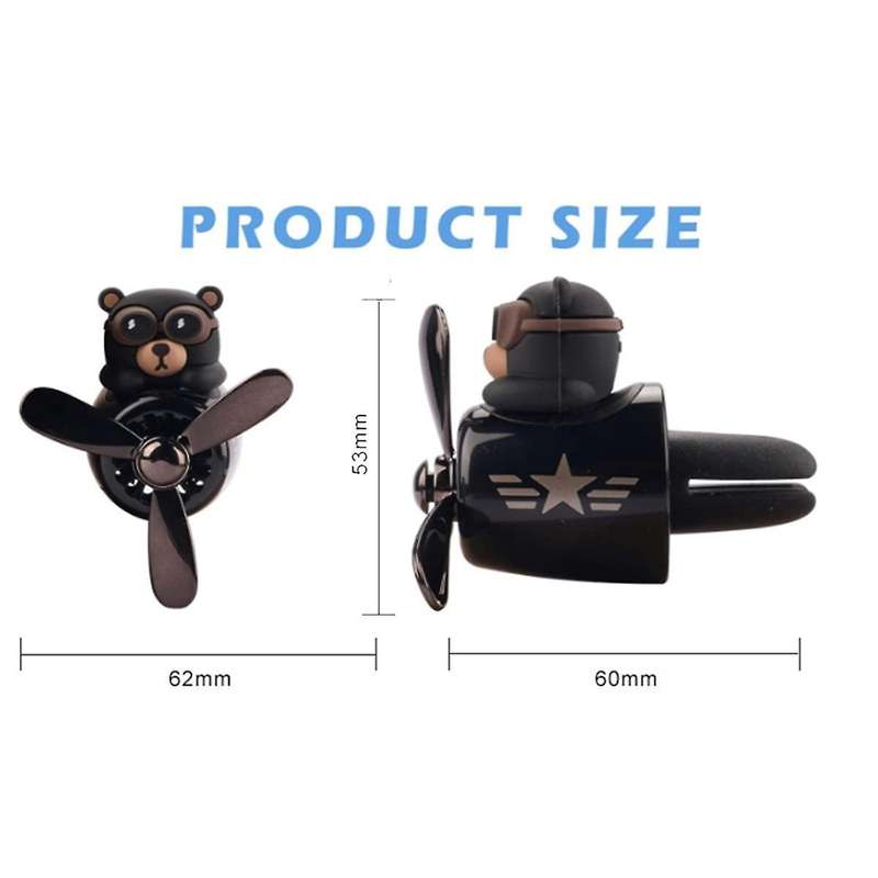 Car Air Freshener Hikii Cute Cartoon Bear Pilot Rotating Propeller Air Outlet Aromatherapy Car Inter