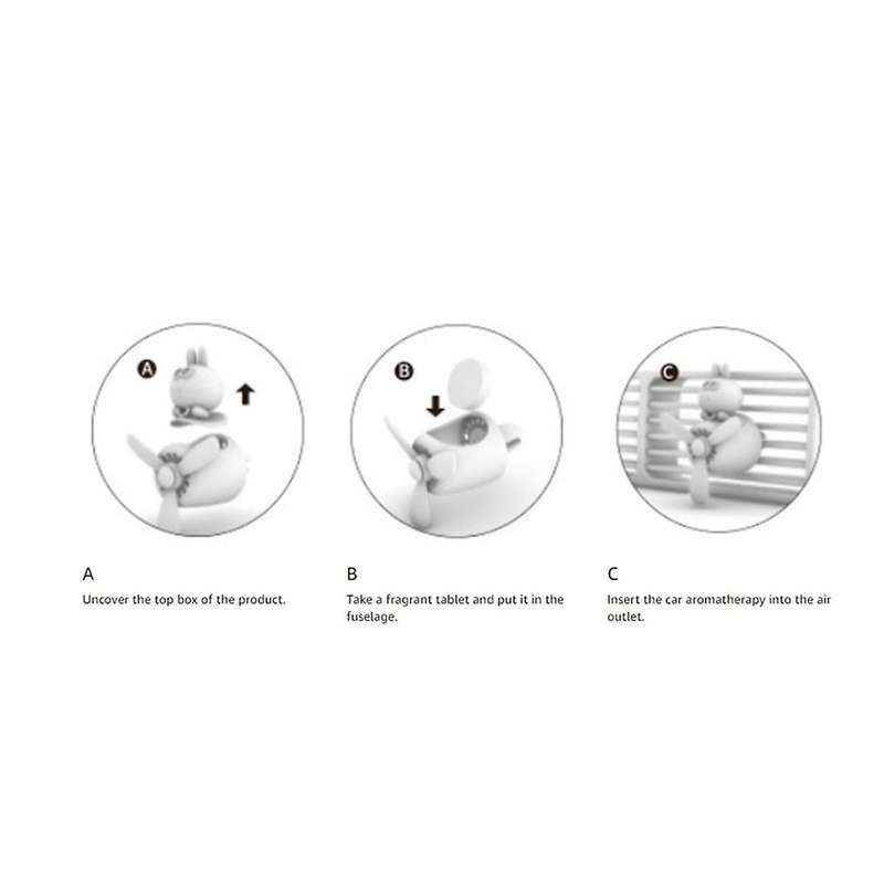 Car Air Freshener Rabbit Cute Cartoon Pilot Rotating Propeller Air Outlet Aromatherapy Car Interior