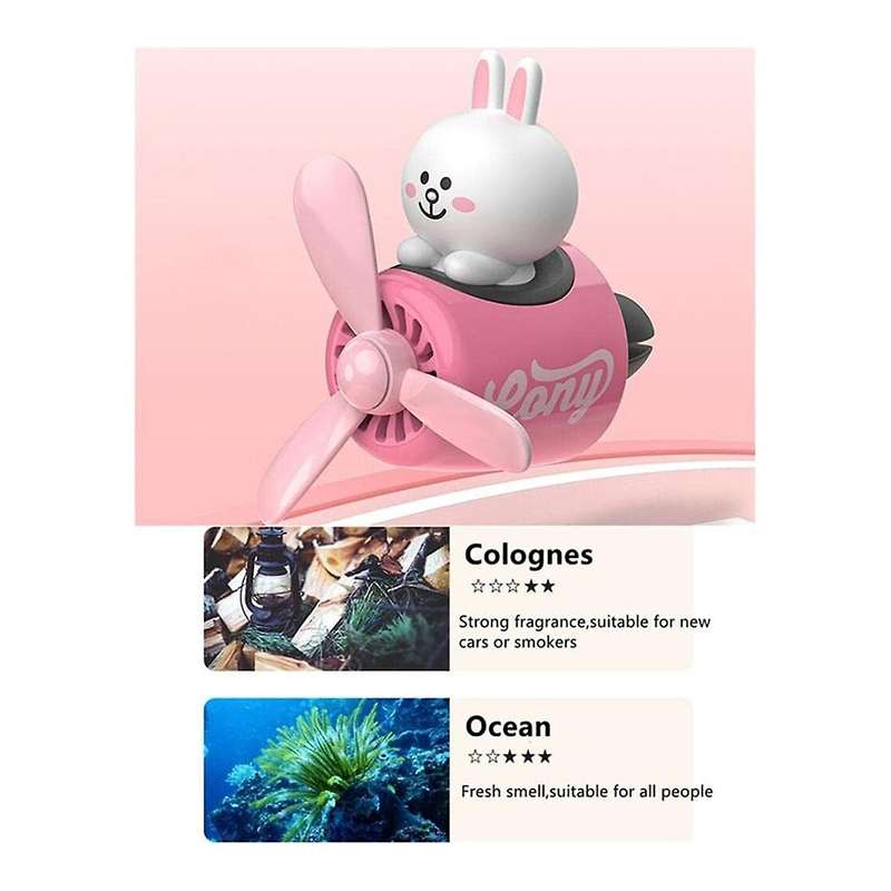 Car Air Freshener Rabbit Cute Cartoon Pilot Rotating Propeller Air Outlet Aromatherapy Car Interior