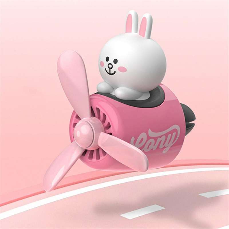 Car Air Freshener Rabbit Cute Cartoon Pilot Rotating Propeller Air Outlet Aromatherapy Car Interior