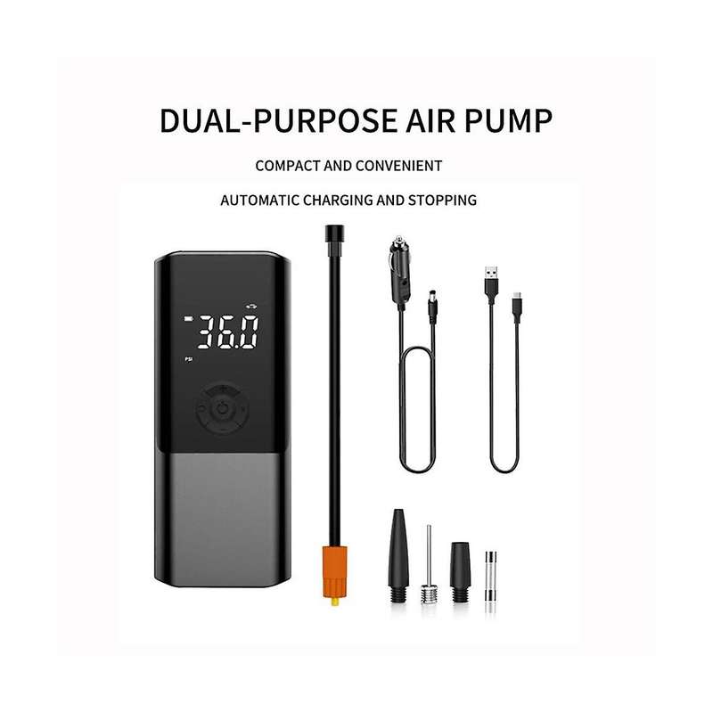 Car Air Pump Portable Mini Self Propelled Electric Tire Pump Air Pump Handheld Dual Bicycle Tire Car