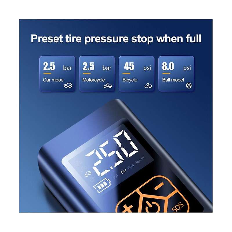 Car Air Pump Portable Car Air Compressor 4000mah Digital Display Electric Tire Inflator Pump for Mot