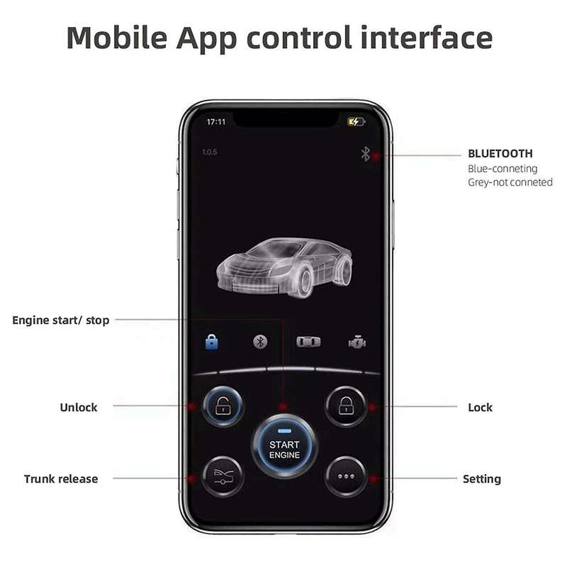 Car Alarm Smart App Remote Start Stop System for Cars Engine Push Start System with Auto Ignition Bu