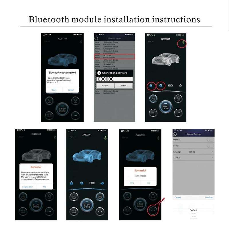 Car Alarm Smart App Remote Start Stop System for Cars Engine Push Start System with Auto Ignition Bu