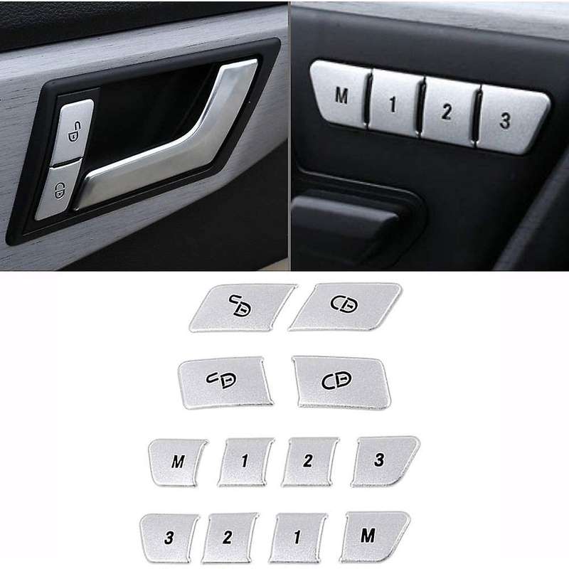 Car Aluminum Seat Memory Door Lock Unlock Switch Button Trim Cover Stickers for ML C E Class GLA CLA