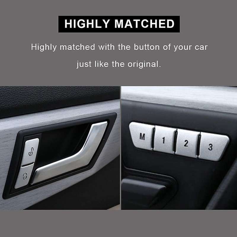 Car Aluminum Seat Memory Door Lock Unlock Switch Button Trim Cover Stickers for ML C E Class GLA CLA