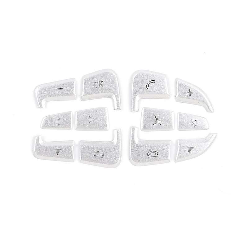 Car Aluminum Steering Wheel Button Trim Cover Decoration Stickers Accessories for V CLA Class 2015-2