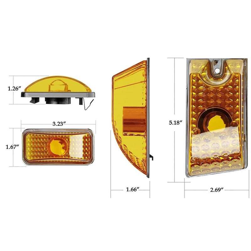 Car Amber LED Cab Clearance Roof Light Assembly Running Lights for H2 03-09 264160AM