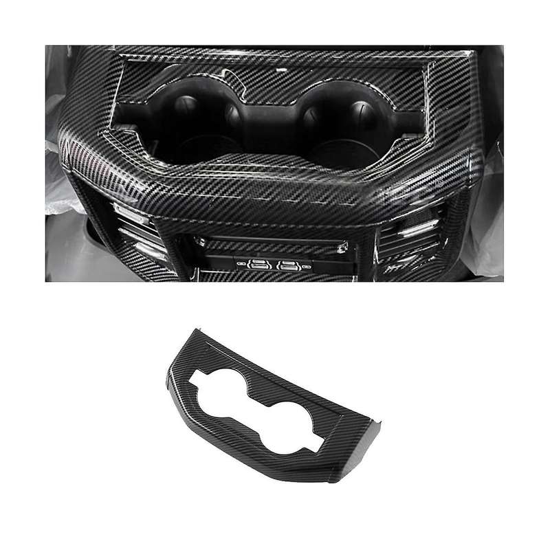 Car Armrest Box Cup Holder Trim Frame for Ram 1500 2023- Rear Water Cup Panel Cover Interior Decorat