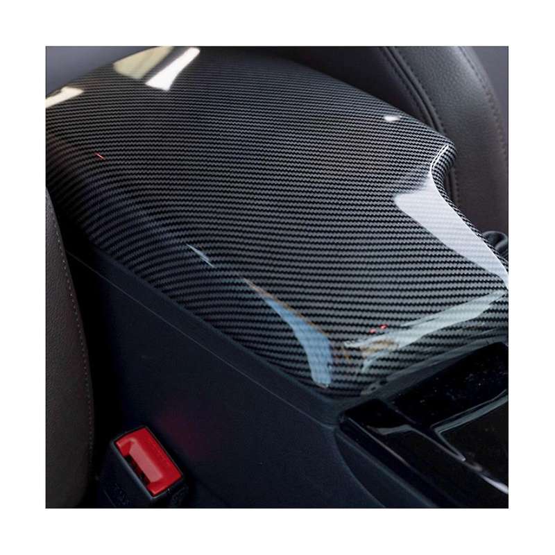 Car Armrest Cover Lid Storage Box Sticker Carbon Color Abs Decal Trim Fits