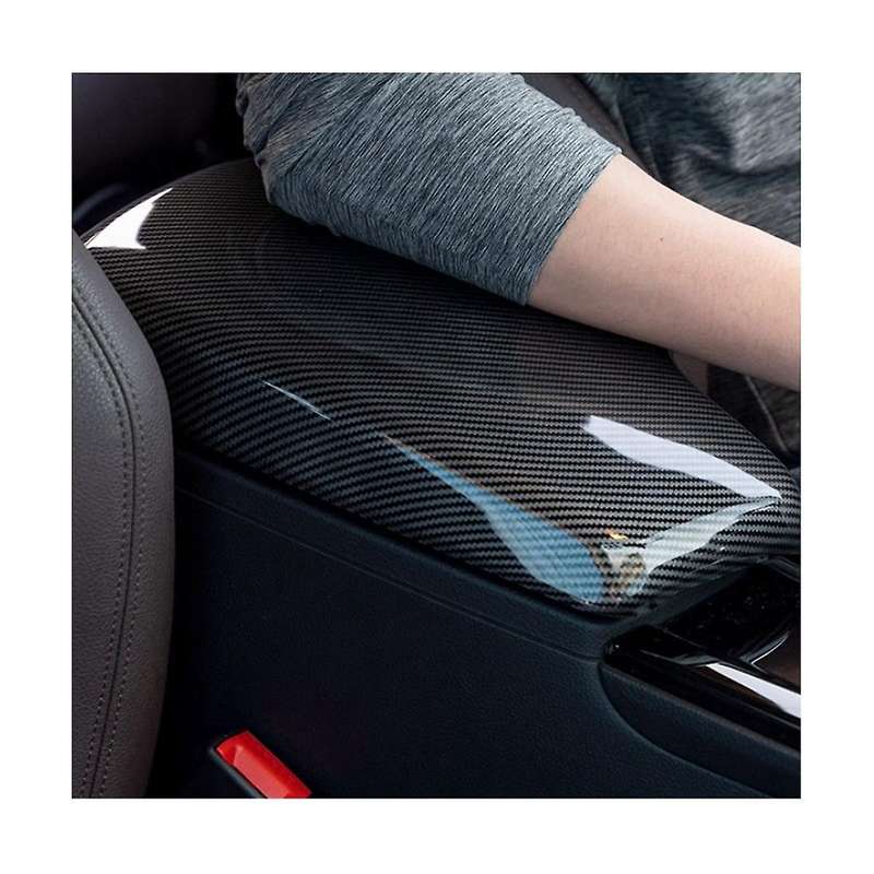 Car Armrest Cover Lid Storage Box Sticker Carbon Color Abs Decal Trim Fits