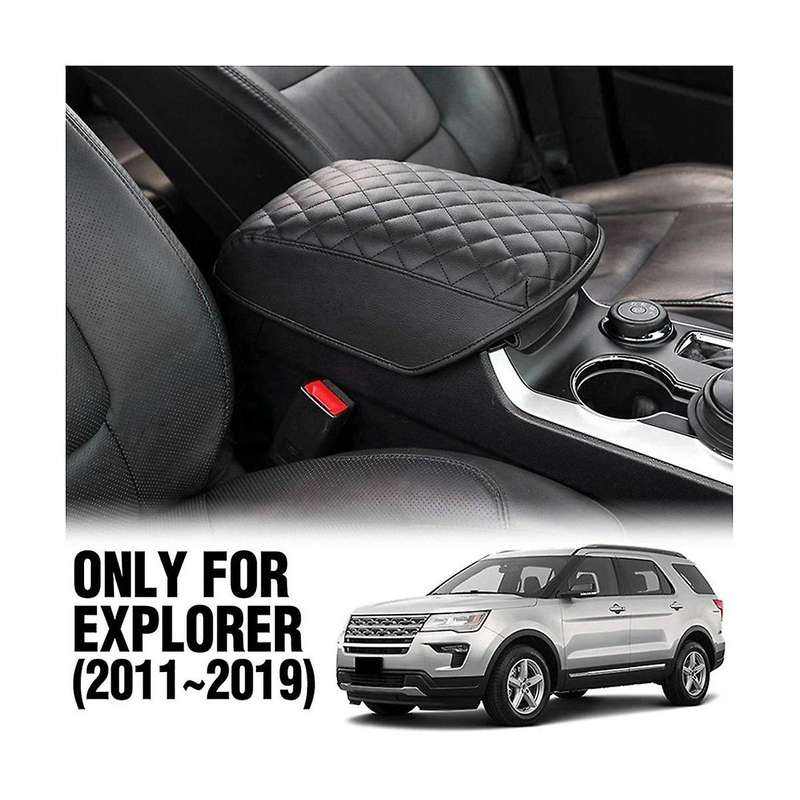 Car Armrest Pad Cover for Explorer 2011-2019 Pu Leather Center Console Box Lid Cushion Mat Waterpro