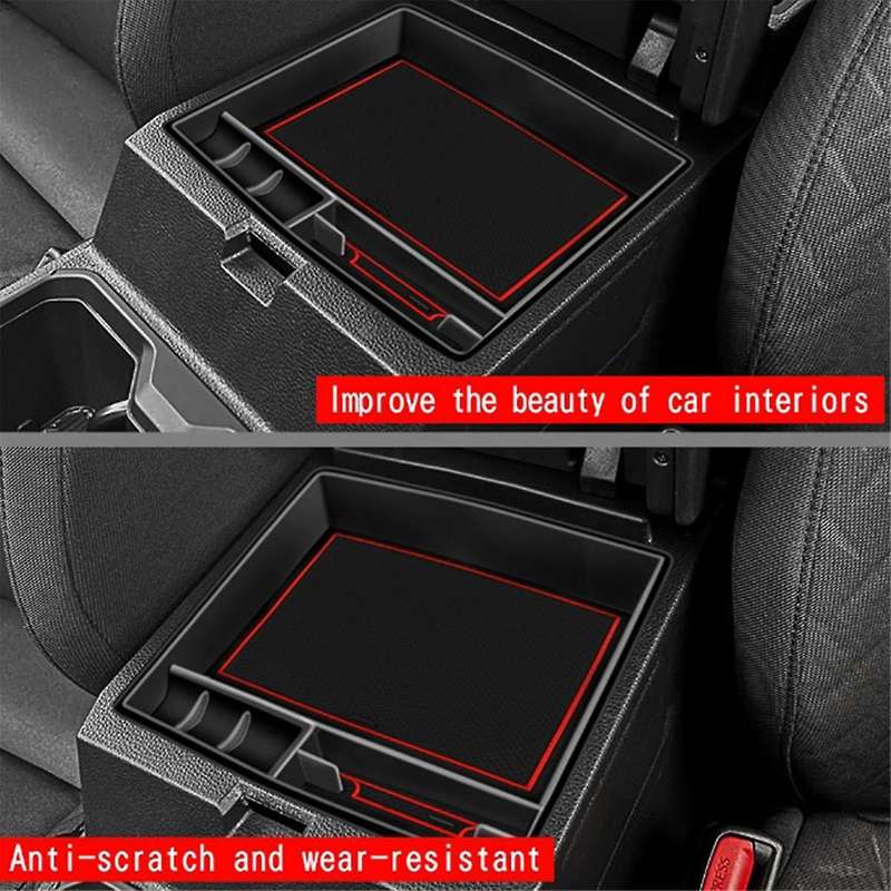 Car Armrest Storage Box for 2024 Central Control Interior Stowing Accessories,Black & Red