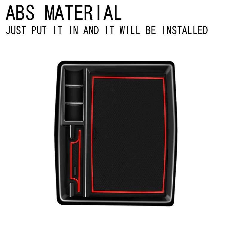 Car Armrest Storage Box for 2024 Central Control Interior Stowing Accessories,Black & Red