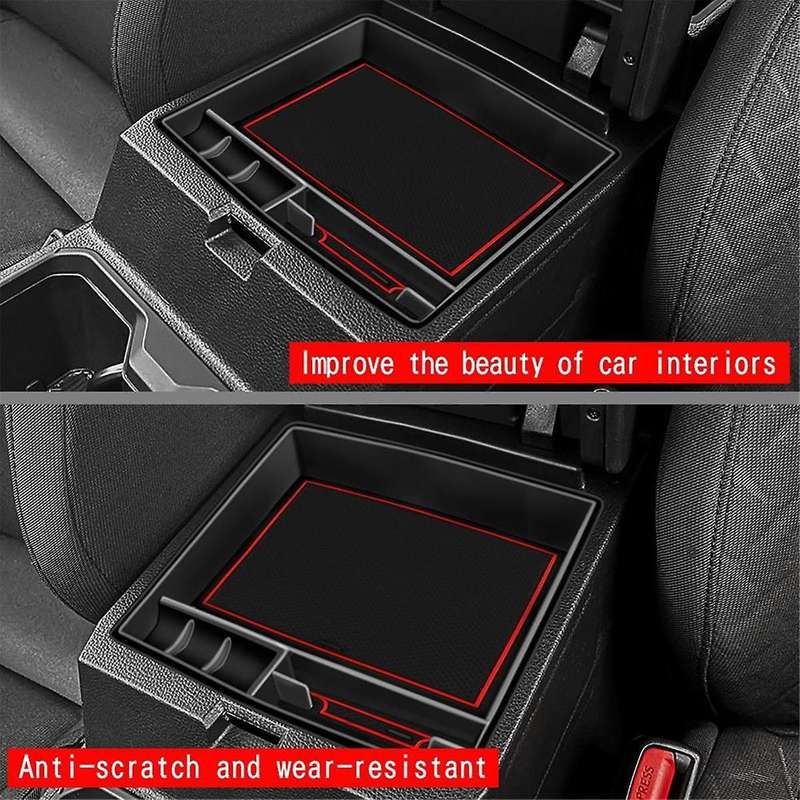 Car Armrest Storage Box for 2024 Central Control Interior Stowing Accessories,Black & Red