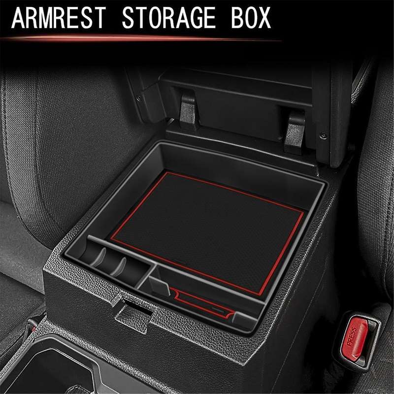 Car Armrest Storage Box for 2024 Central Control Interior Stowing Accessories,Black & Red