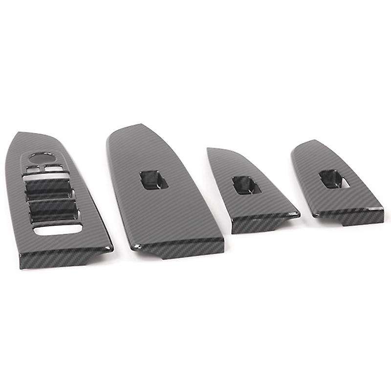 Car Armrest Window Glass Lift Button Decoration Panel Cover Trim for Forte Cerato 2019 2020 Carbon F