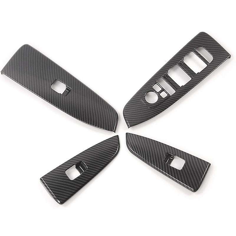 Car Armrest Window Glass Lift Button Decoration Panel Cover Trim for Forte Cerato 2019 2020 Carbon F