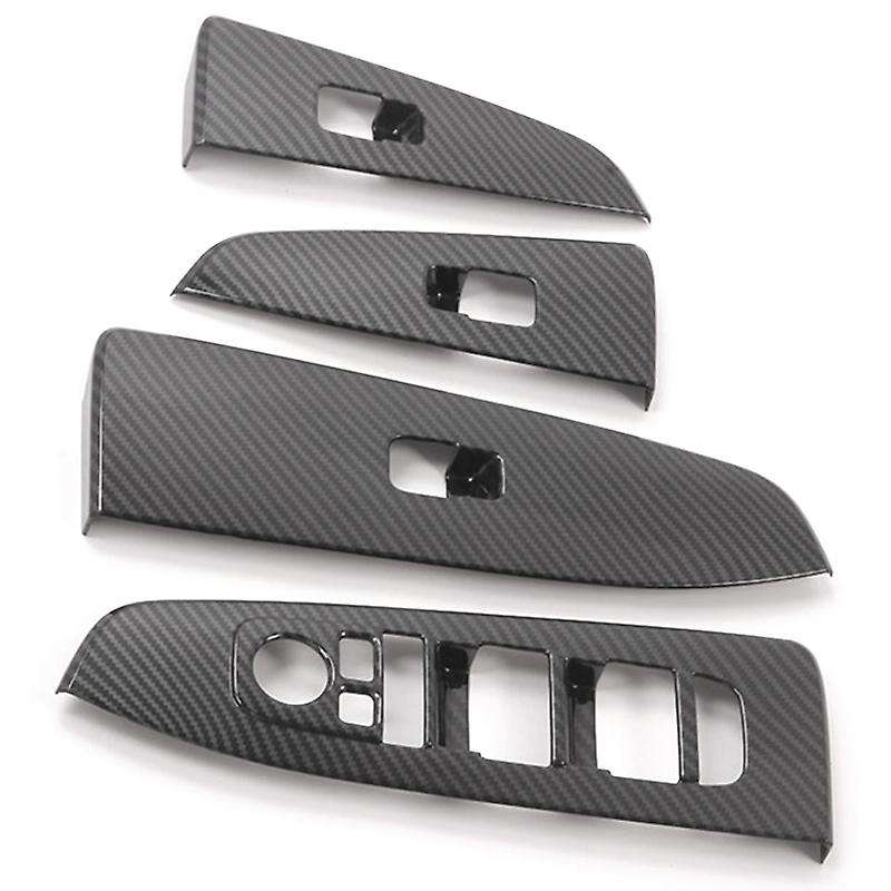 Car Armrest Window Glass Lift Button Decoration Panel Cover Trim for Forte Cerato 2019 2020 Carbon F