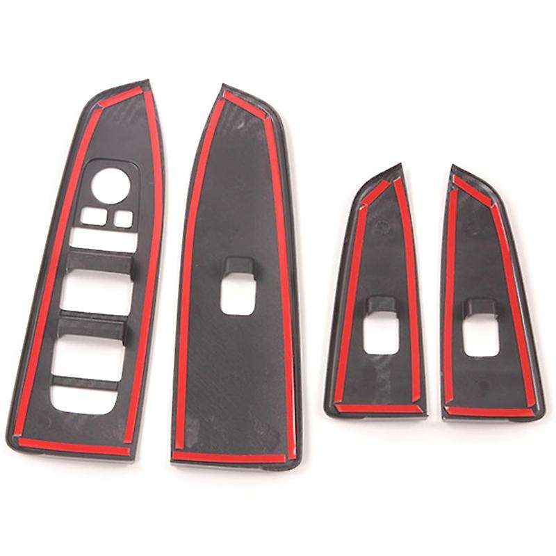 Car Armrest Window Glass Lift Button Decoration Panel Cover Trim for Forte Cerato 2019 2020 Carbon F