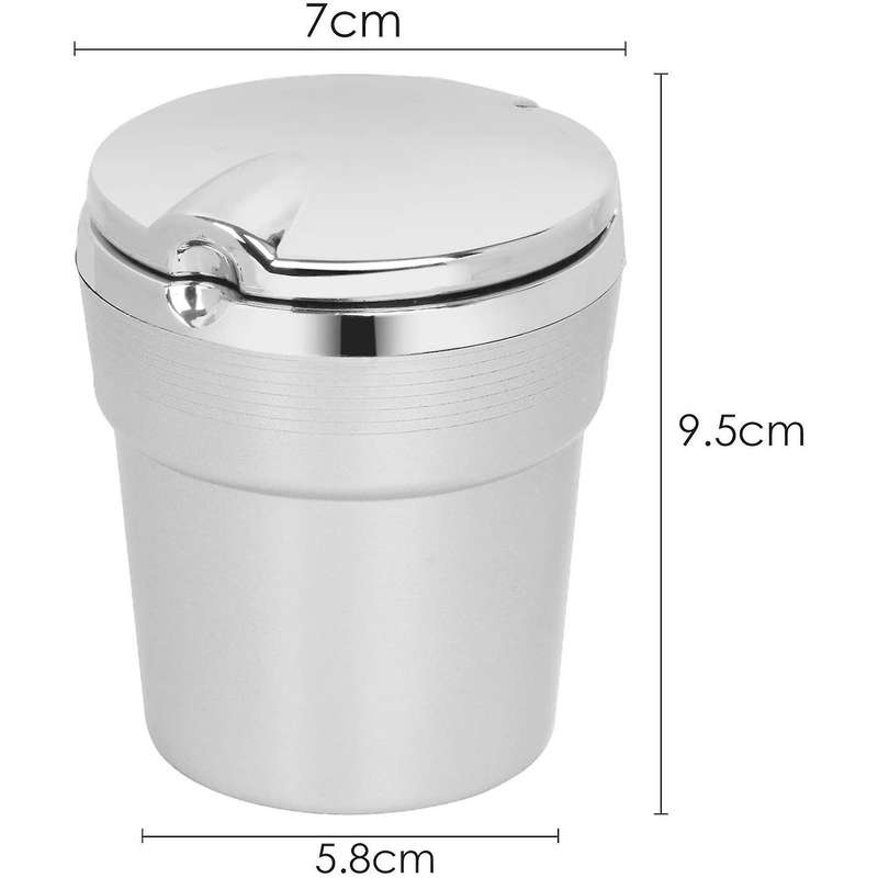 Car Ashtray with Lid - Portable Travel Car Ashtray Self-Extinguishing - Made of Fire Resistant Plast