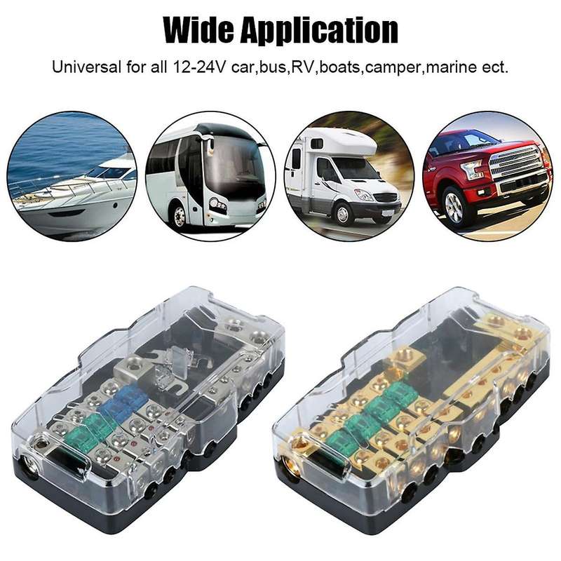 Car Audio Multi-function Fuse Box with Led Light Fuse Holder Suitable for Car Rv Camping Car Power S