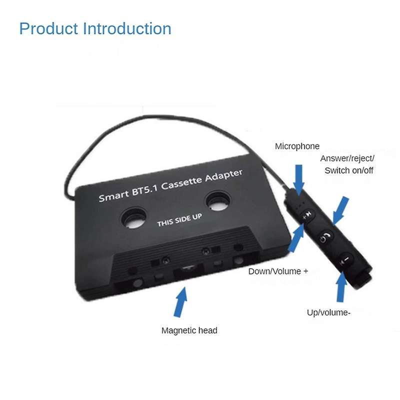 Car Audio Bluetooth Wireless Cassette Receiver, Bluetooth 5.1 Car Audio Stereo Cassette Vehicle Tape