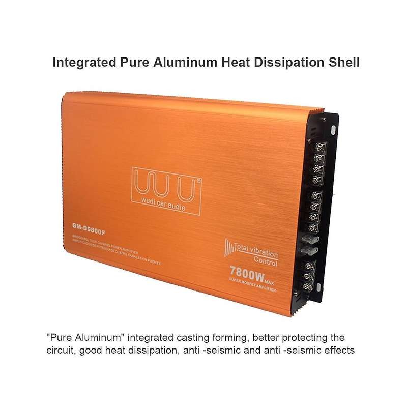 Car Audio Power Amplifier 12V 7800W 4 Channel Stereo Audio Adjustable Front and Rear Sound Field Ca